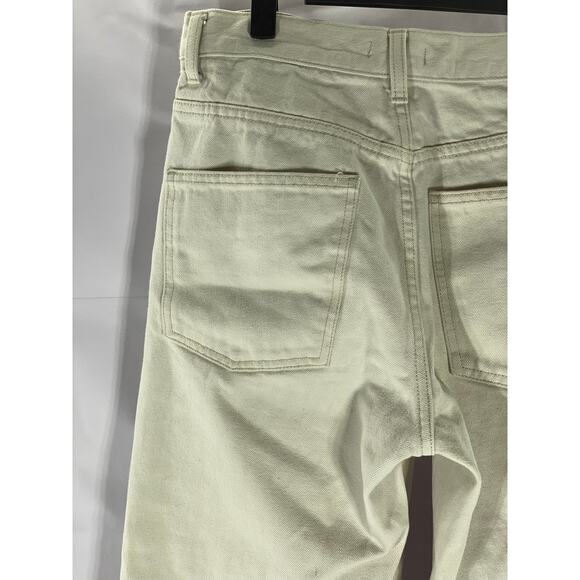 UNIQLO U Women's Cream Cotton Raw-Hem Regular-Fit Straight-Leg Jean SZ 27X32 - Picture 4 of 11